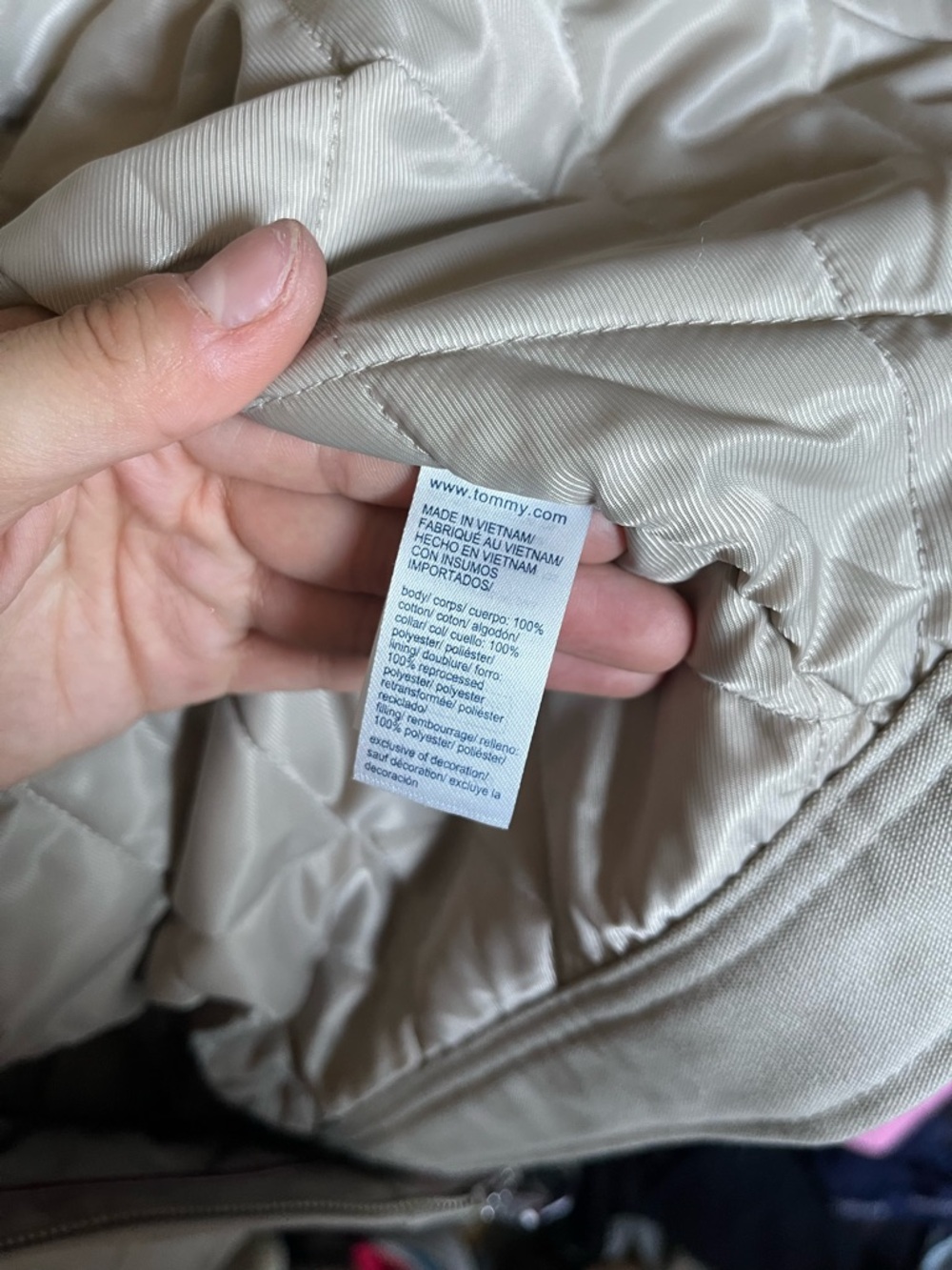 Tommy Hilfiger Beige Jacket with Tan Corduroy Collar - Picture 6 of 7